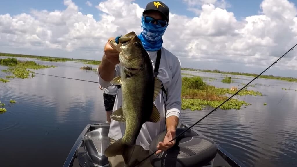 Chuck Pippin Flipping A Creature Bait To Catch A Bass